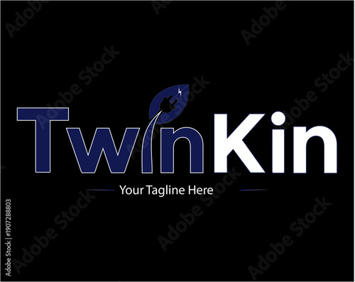 Twin kin logo it's logo is company logo and brand logo + brand kit logo creative logo design vector logo design.