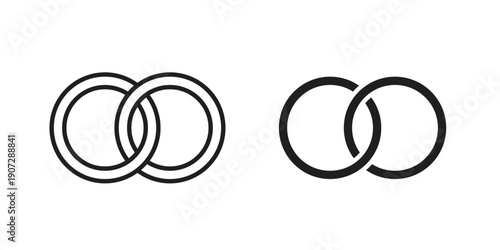Ring icon. Outline and flat icons collection. EPS10