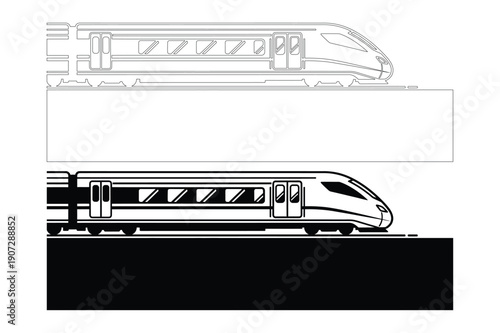 High-Speed Train Icons: Modern Transportation
