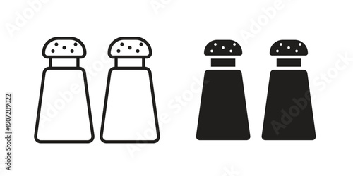 Salt pepper icon. Outline and flat icons collection. EPS10