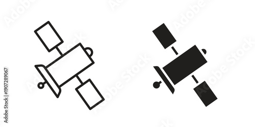 Satellite icon. Outline and flat icons collection. EPS10