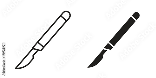 Scalpel icon. Outline and flat icons collection. EPS10