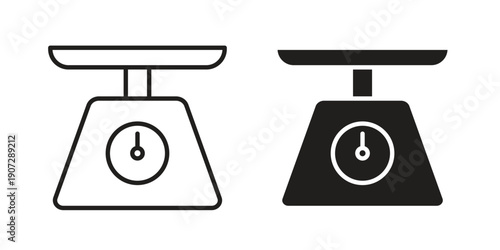 Scales icon. Outline and flat icons collection. EPS10