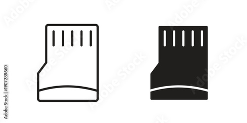 Sd card icon. Outline and flat icons collection. EPS10