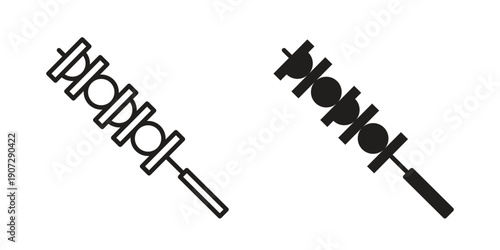 Skewer icon. Outline and flat icons collection. EPS10