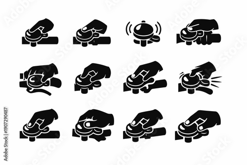Rider generation ring position icon vector symbol push reach simple hand image