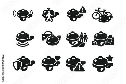Everyday urban cycling warning bike generation vector simple icon road image cyclist