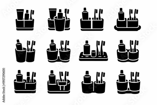 Generation holder shared compact station combined image icon accessory simple bathroom toothpaste