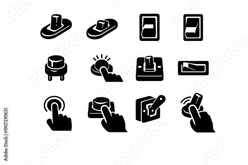 Tactile rocker generation movement vector image icon interaction position toggle direct simple