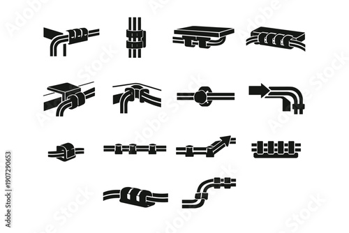 Placement path simple wire image icon scenarios vector clean generation cable routing