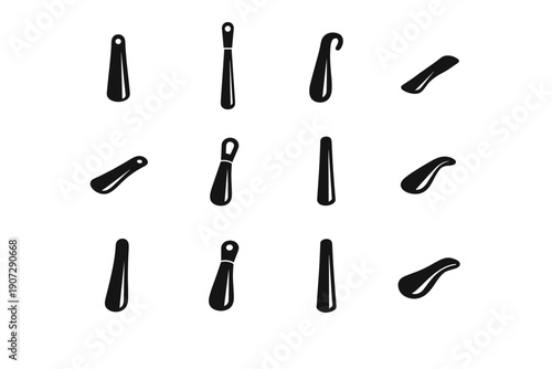 Horn dressing shoe vector icon lifter clean tool long footwear generation image