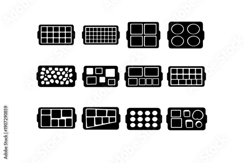 Simple vector mold image ice cube icon mini generation large sizes cubes