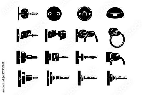 System mount icons icon fixed screw vector wall mounting generation simple image