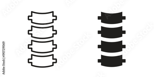 Spine icon. Outline and flat icons collection. EPS10