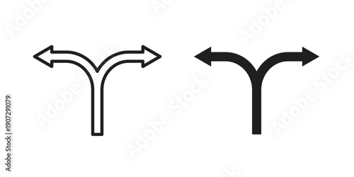 Split icon. Outline and flat icons collection. EPS10