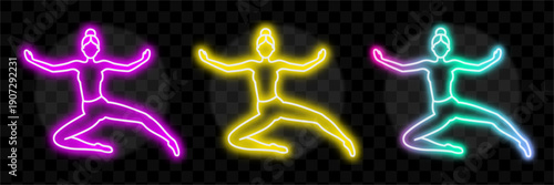 Neon Yoga Poses Collection