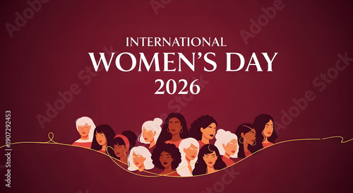 International women day 2026 group diverse female face unity power beauty identity community celebration connection strength