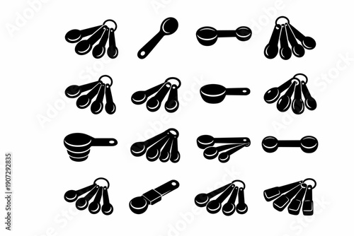 Basic solid spoon modern icons food icon compact measuring vector prep clean