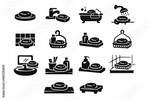 Concepts generation usage soap simple application icon image options vector icons hygiene