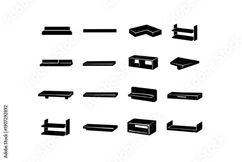 Generation image discreet simple utility compact subtle storage design furniture icon vector