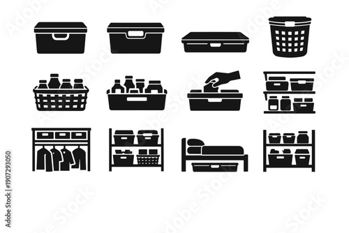 Simple image concepts vector context generation icon icons home storage room symbols