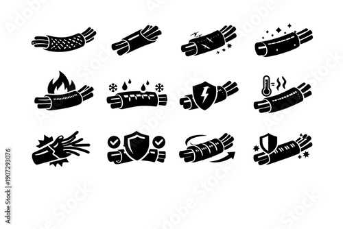 Layer wire icon accessory wrap workflow generation concepts simple image vector durability