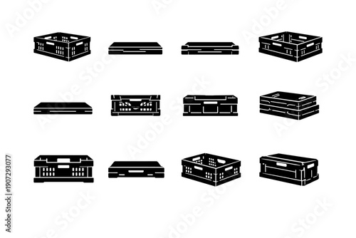 Discreet storage folded icon box foldable generation compact simple slim crate image