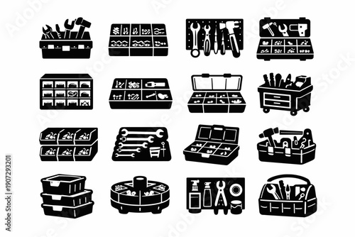 Vector workshop support tool tidy hardware icon generation sorting image simple order