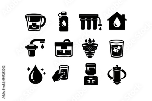 Image household vector kitchen process filtration simple symbols daily icon generation solution