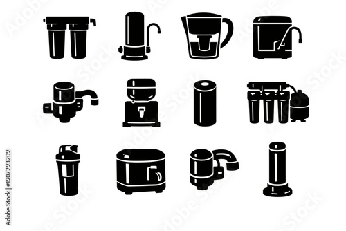 Filter accessory simple solid image appliance water generation purifier modern geometry icon