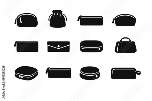 Slim solid holder cosmetic icon compact vector icons beauty packing bag
