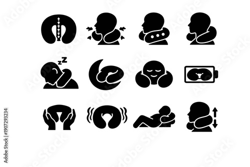 Solution clean concept vector pressure simple comfort icon image set iconography aid