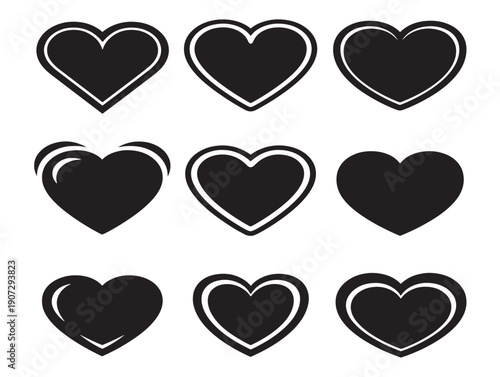 Love heart silhouette with a romantic and beautiful emotional design