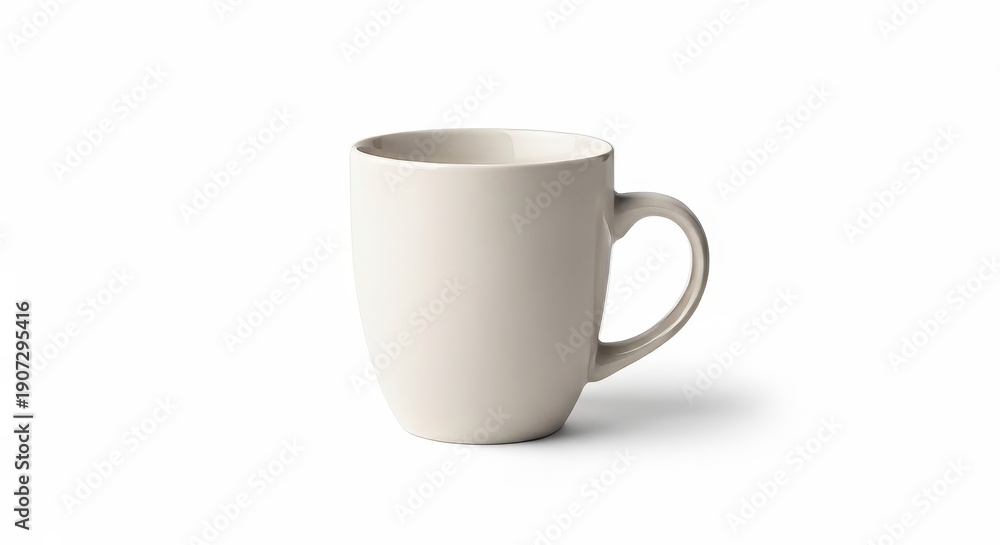 Obraz premium White Ceramic Coffee Mug on White Background.