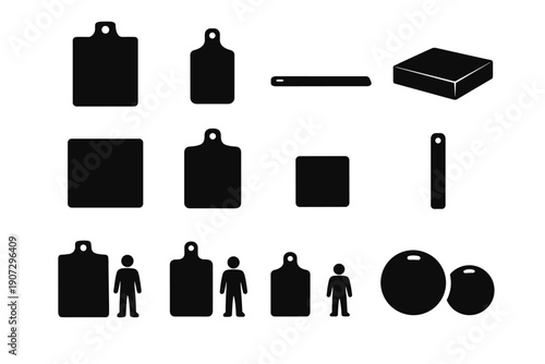 Butcher slim generation icon prep chopping board profile large simple set vector