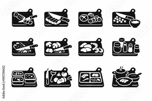 Icon prep simple vector generation meal daily workflow image routine habit process