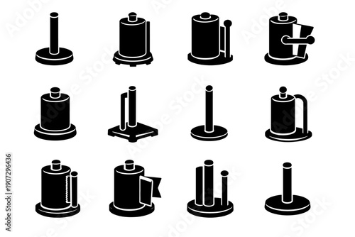 Icon stability holder icons towel reinforced base paper form vector kitchen tear