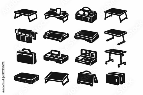 Icon organizer image bedside simple vector night generation travel tray portability flexible