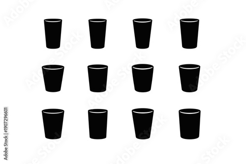 Design simple rinse solution slim geometry icon cup layout image vector form