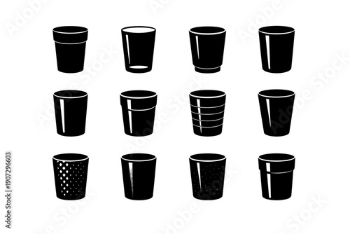 Material generation image use metal construction cup vector icon simple glass bathroom