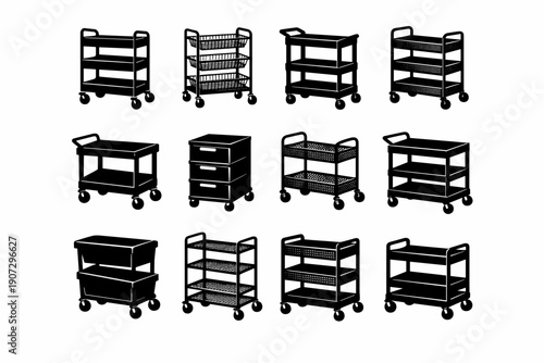 Basket mesh sturdy generation options icon simple plastic cart vector durable image