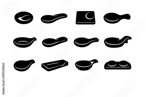 Icon spoon simple rest tool vector minimalist tray item image geometry cooking