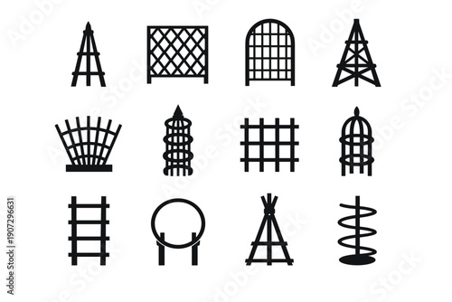 Silhouette solid garden generation geometric image plant icon vector flat support simple