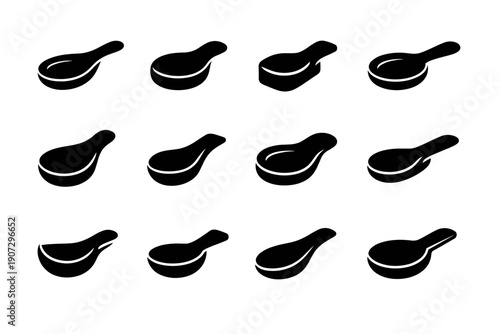 Flat icon spoon image contemporary form tray modern generation geometric simple filled