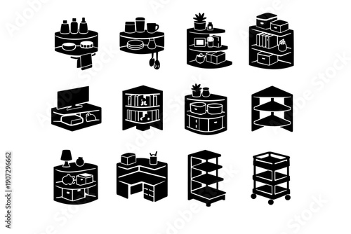 Everyday shelf functional interior organization image generation room simple use vector furniture