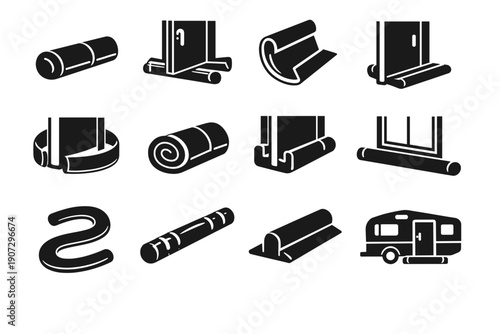 Flexible image reusable stopper vector concept generation door simple solution seal icon