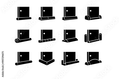 Home clean vector modern doorway icon neutral blocker door stopper contemporary aesthetic