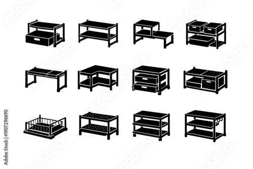 Design icon frame solid solution image generation aid cabinet simple vector household