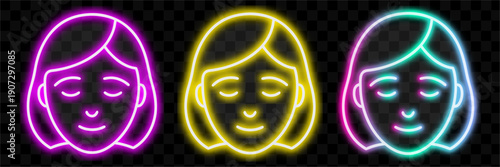 Neon Faces Simple Design