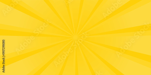 Yellow abstract background with light of sunburst. yellow starburst with halftone. sun ray retro background with flash